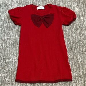 H&M Red Short Sleeve Kids Dress with Bow